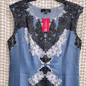 Suzanne Betro Blue Sleeveless Floral Dress - Women's Size Medium New With Tags.